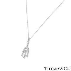 Tiffany & Co. Platinum Jazz Buckle Diamond Pendant Necklace 1.46 Carat