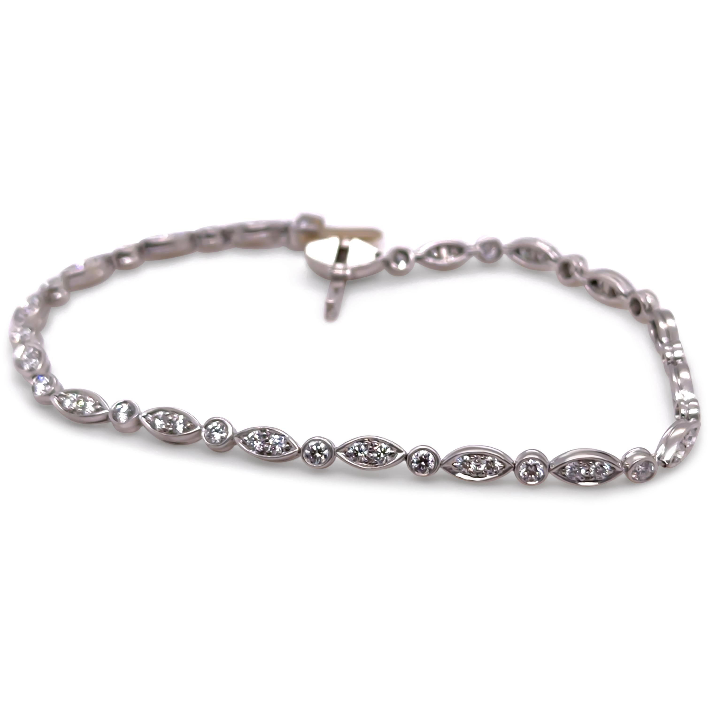 Tiffany & Co. Platinum Jazz Diamond Tennis Bracelet 1.60ct 11.21g 1