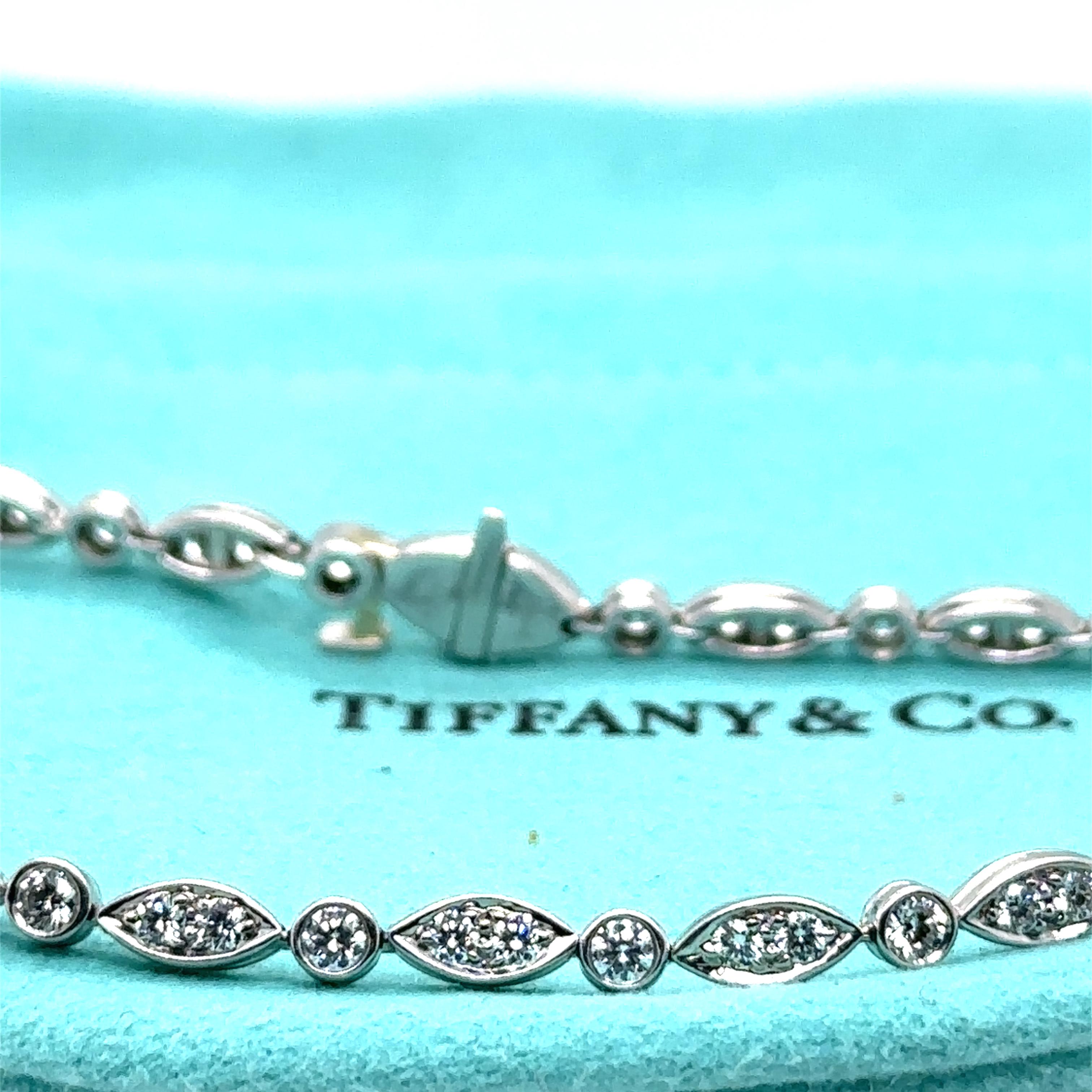 Tiffany & Co. Platinum Jazz Diamond Tennis Bracelet 1.60ct 11.21g 3