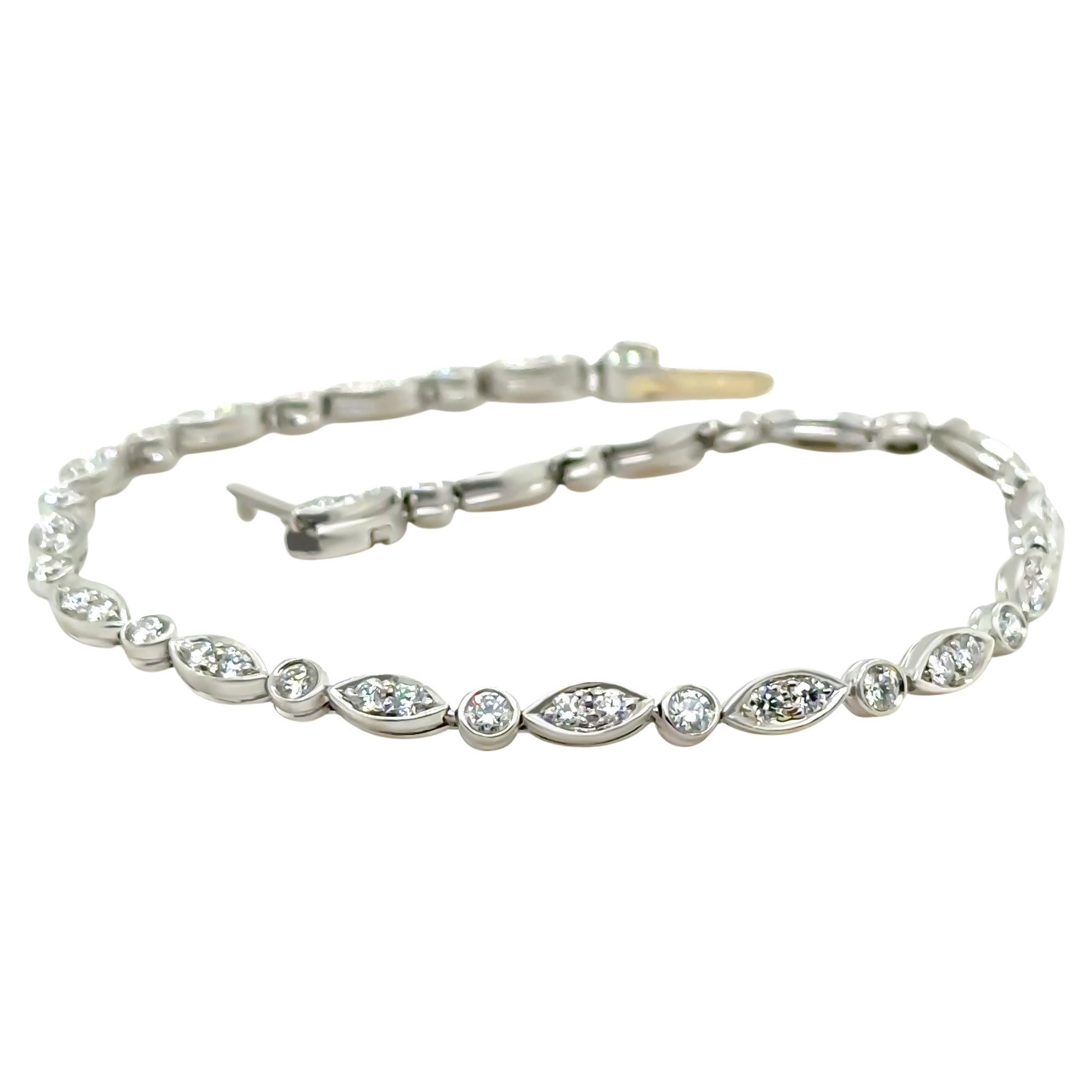 Tiffany & Co. Platinum Jazz Diamond Tennis Bracelet 1.60ct 11.21g