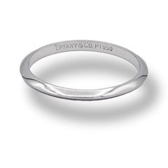 Tiffany & Co. Platinum Knife-Edge Wedding Band Ring, 2mm Size 5.5