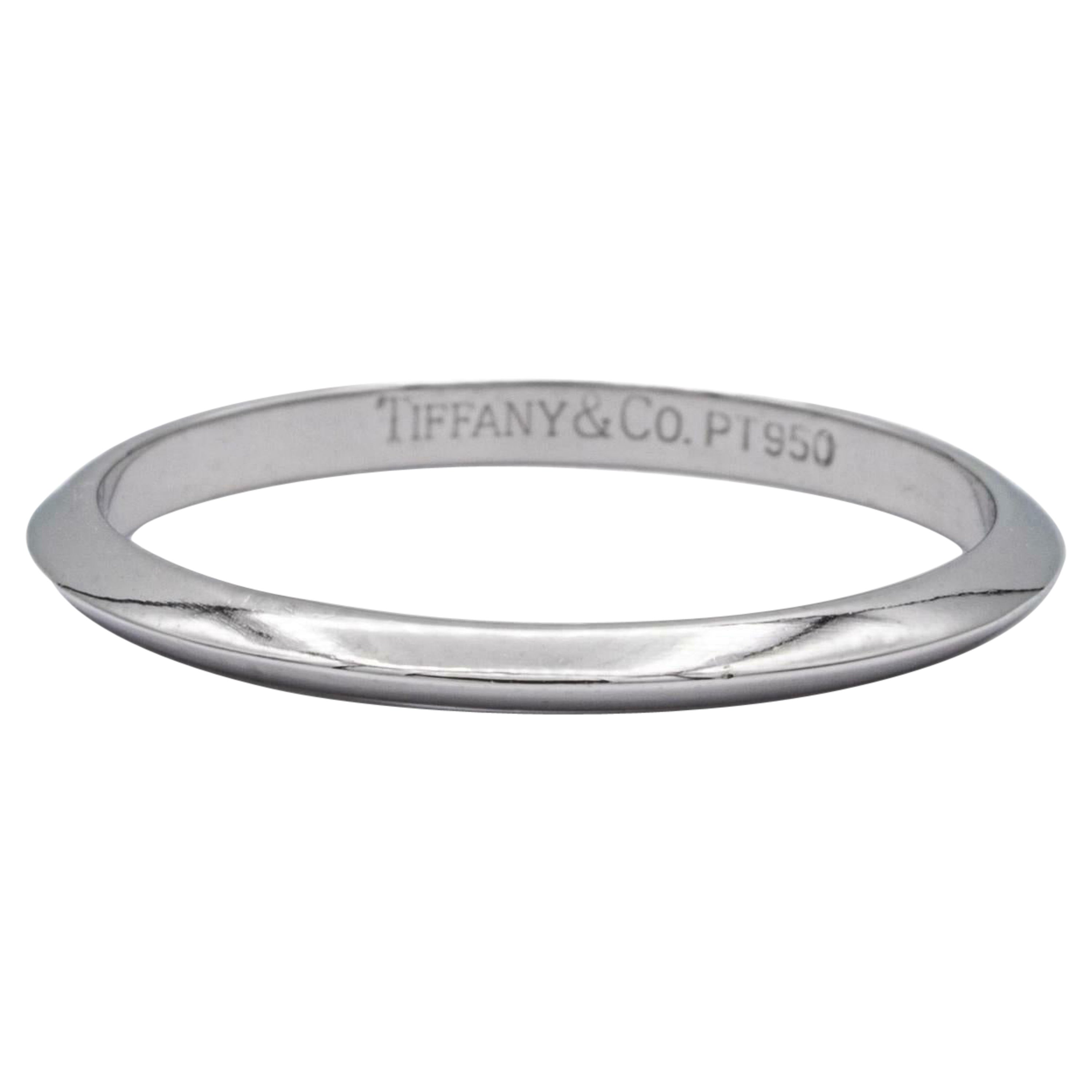 Tiffany & Co. Platinum Knife-Edge Wedding Band Ring Size 7
