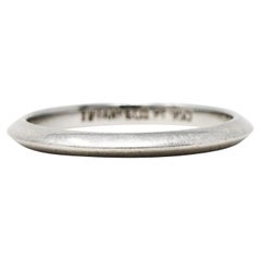 Tiffany & Co. Platinum Knife Edge Wedding Band Stack Ring
