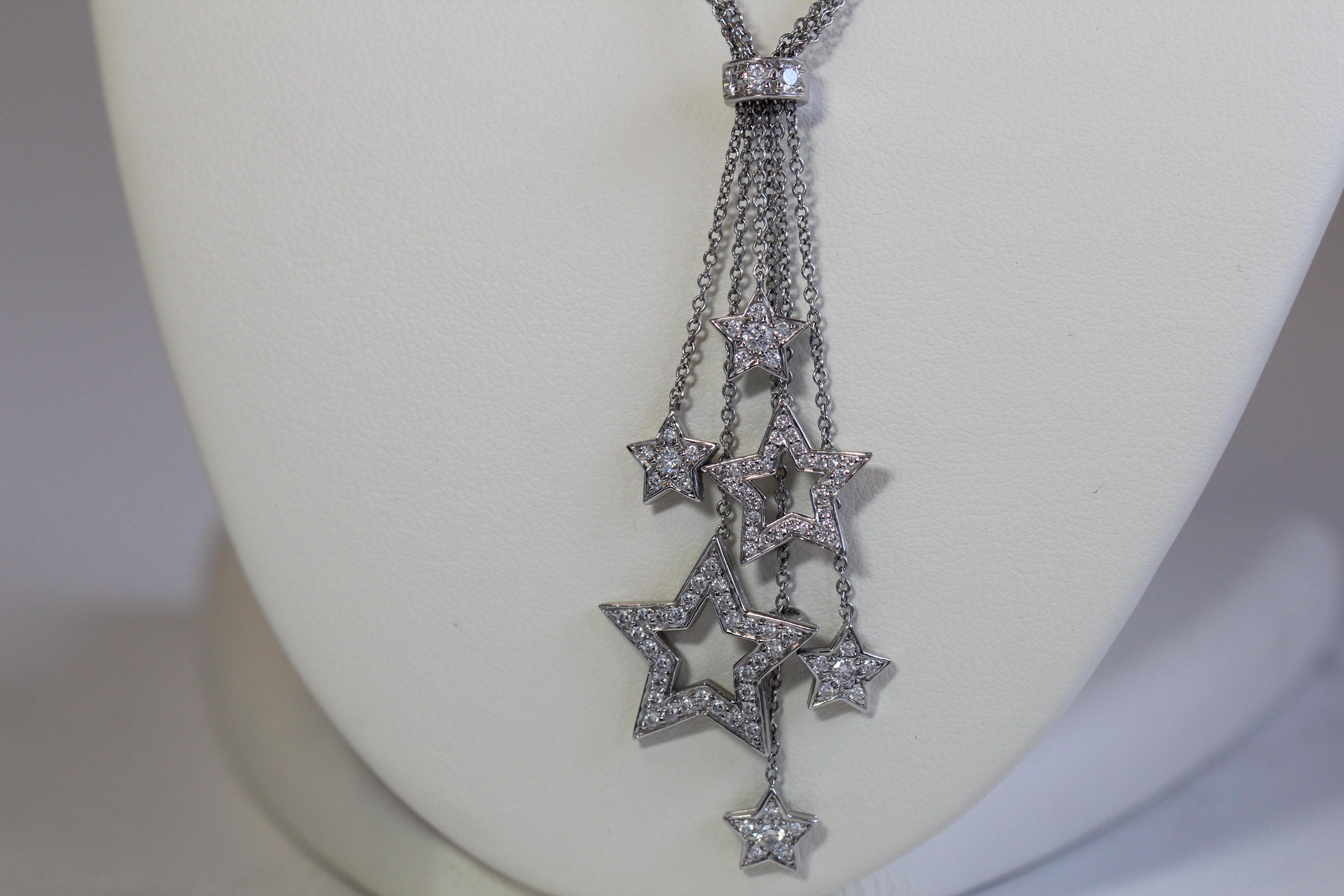 TIFFANY & CO. Platinum Ladies Star Collection DIAMOND NECKLACE

This Necklace is in overall unworn condition. Purchased in 2009

16.0 Inches in length

Dimensions of Star Part - Aprx. 2.25 Inches x 1.00 Inch

Guaranteed Authentic Tiffany & Co