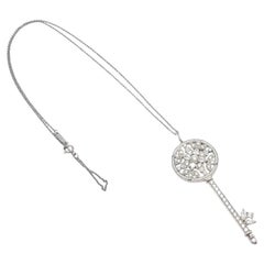 Tiffany & Co Platinum Large Victoria Vine Key Pendant Necklace