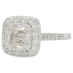 Tiffany & Co. Platinum Legacy 1.44 Carat Cushion Ideal Cut Diamond Ring