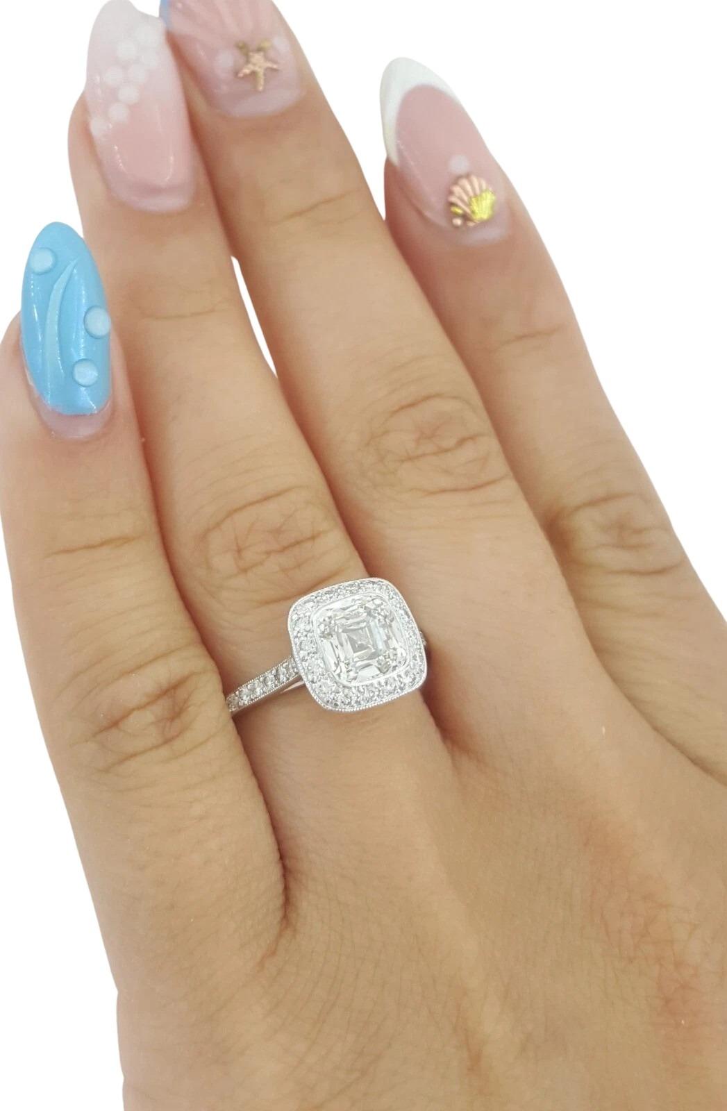 Women's Tiffany & Co. Platinum Legacy Cushion Brilliant Cut Diamond Engagement Ring For Sale