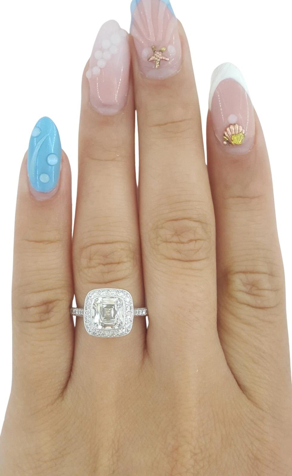 Tiffany & Co. Platinum Legacy Cushion Brilliant Cut Diamond Engagement Ring For Sale 1