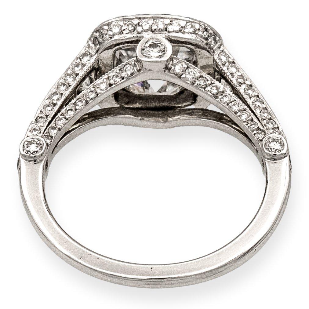 Cushion Cut Tiffany & Co. Platinum Legacy Cushion Diamond Engagement Ring 2.70cts. TW GVVS1