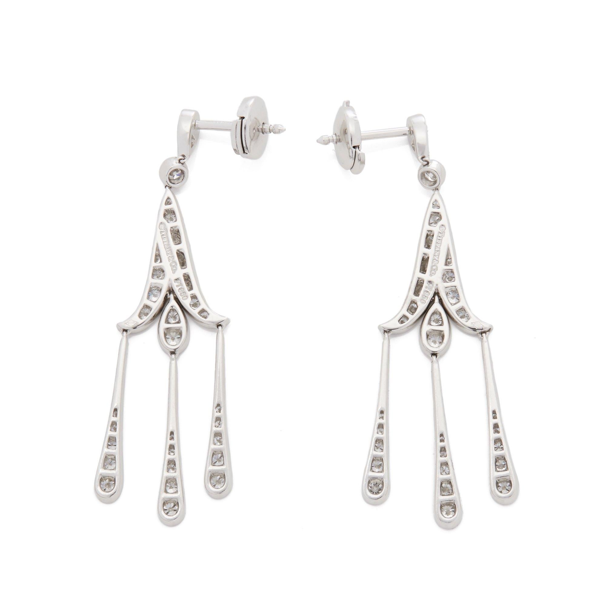 Art Deco Tiffany & Co. Platinum Legacy Diamond Chandelier Drop Earrings