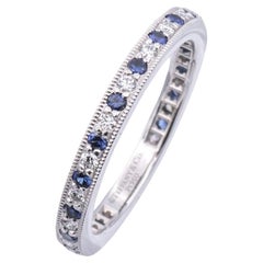 Tiffany & Co. Bracelet en platine Legacy Sapphire and Diamond .46ct Full Circle 2.3 mm