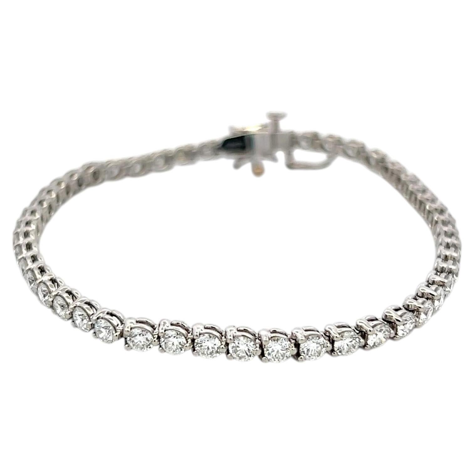 Tiffany & Co Platinum Link Bracelet with 4.49 Carat Round Marquis F VS Diamond