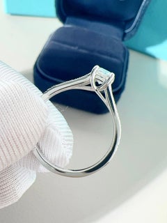 Tiffany & Co. Platinum Lucida 0.45ct Diamond Engagement Ring Size 51