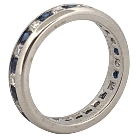 Tiffany & Co. Bracelet éternel en platine Lucida 1 carat total de diamant et saphir Unisexe en vente