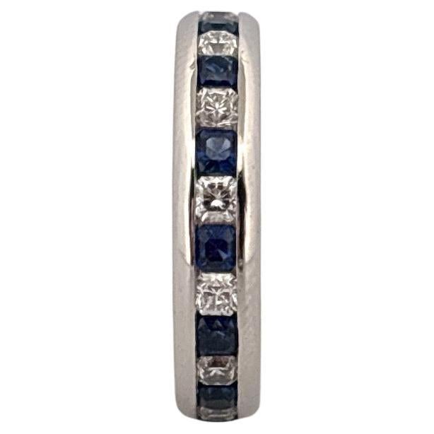 Tiffany & Co. Bracelet éternel en platine Lucida 1 carat total de diamant et saphir en vente 2