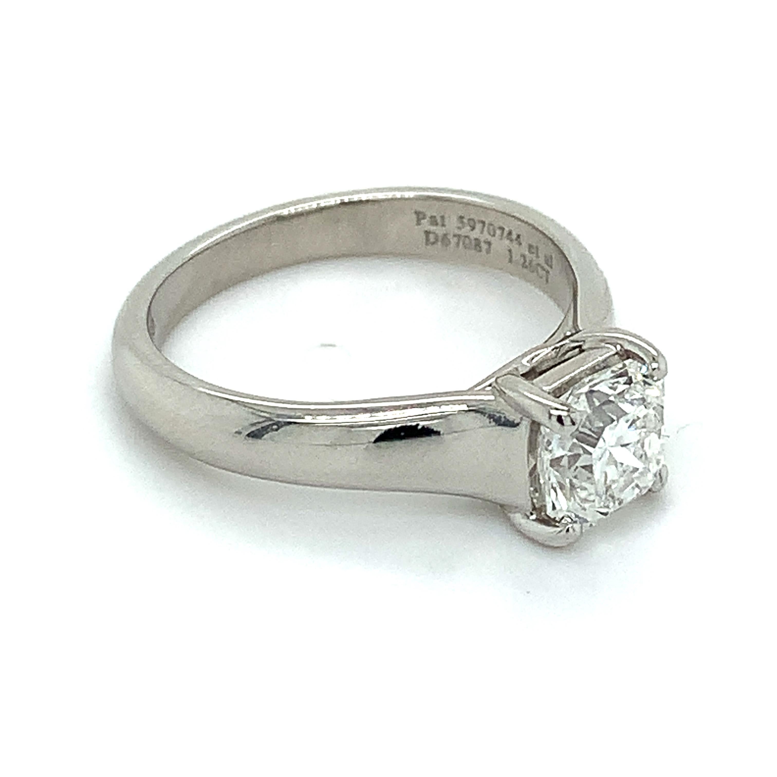 Tiffany & Co. Platinum LUCIDA 1.26CT G/VS1 Solitaire Diamond Engagement Ring In Good Condition In Montgomery, AL