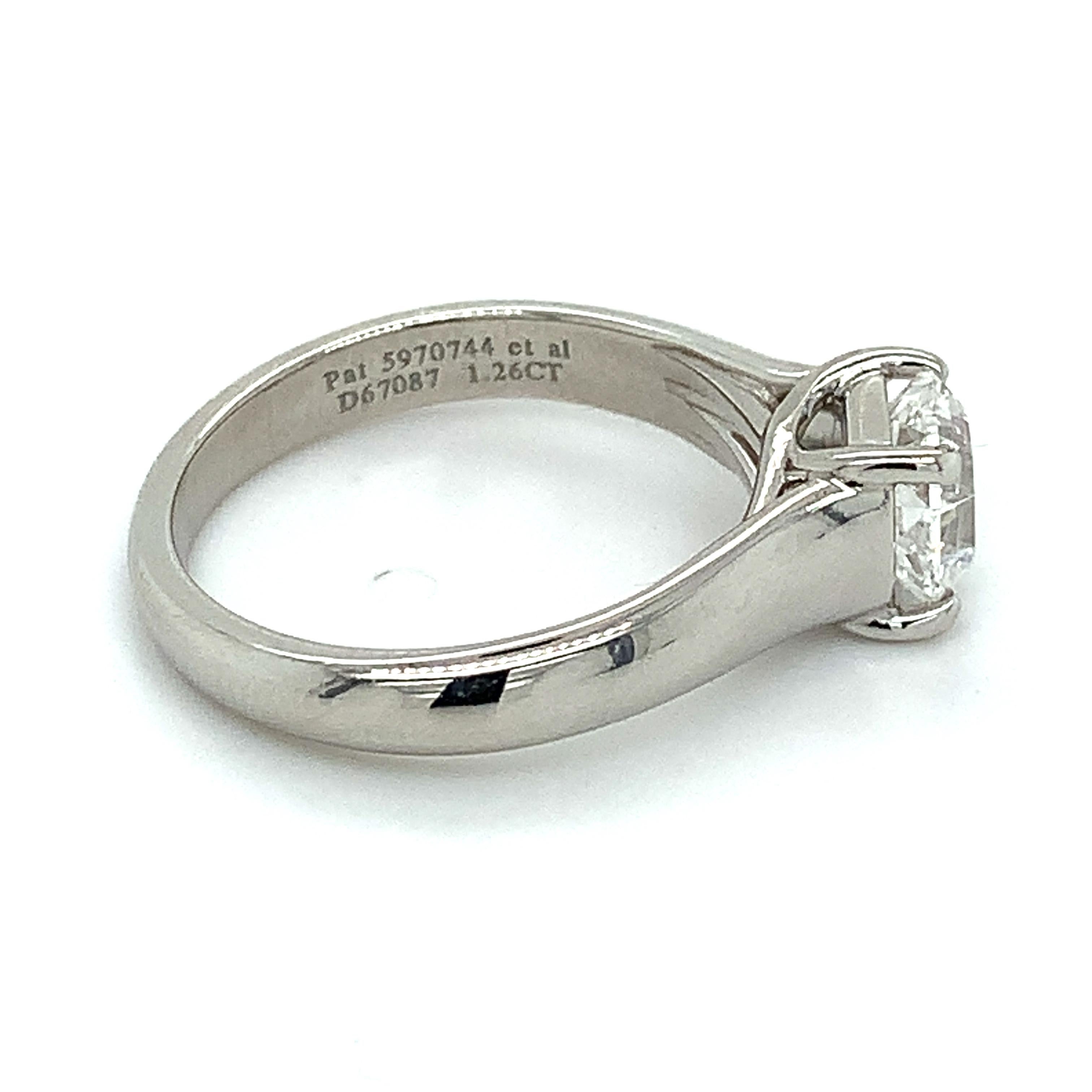 Women's Tiffany & Co. Platinum LUCIDA 1.26CT G/VS1 Solitaire Diamond Engagement Ring