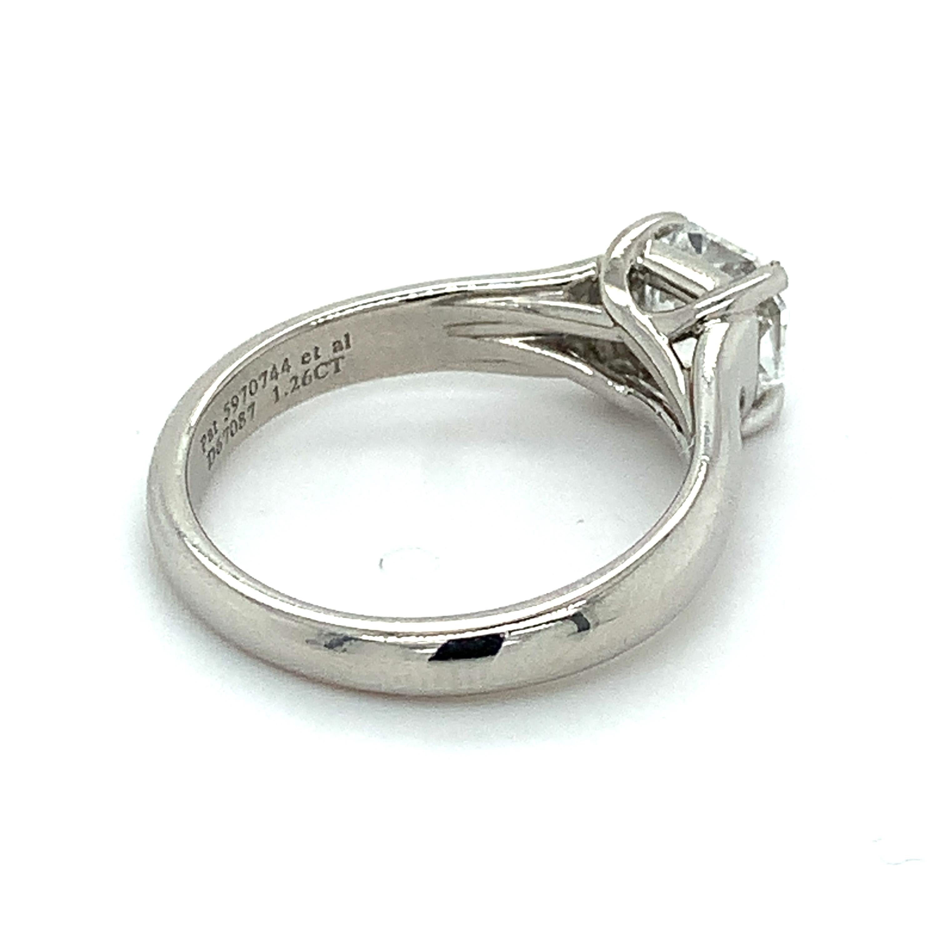Tiffany & Co. Platinum LUCIDA 1.26CT G/VS1 Solitaire Diamond Engagement Ring 1