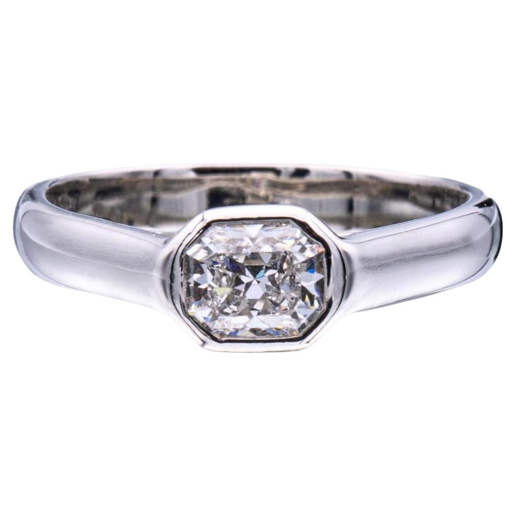 Tiffany & Co. Platinum Lucida Cut 0.58ct FVS1 Bezel Set Engagement Ring