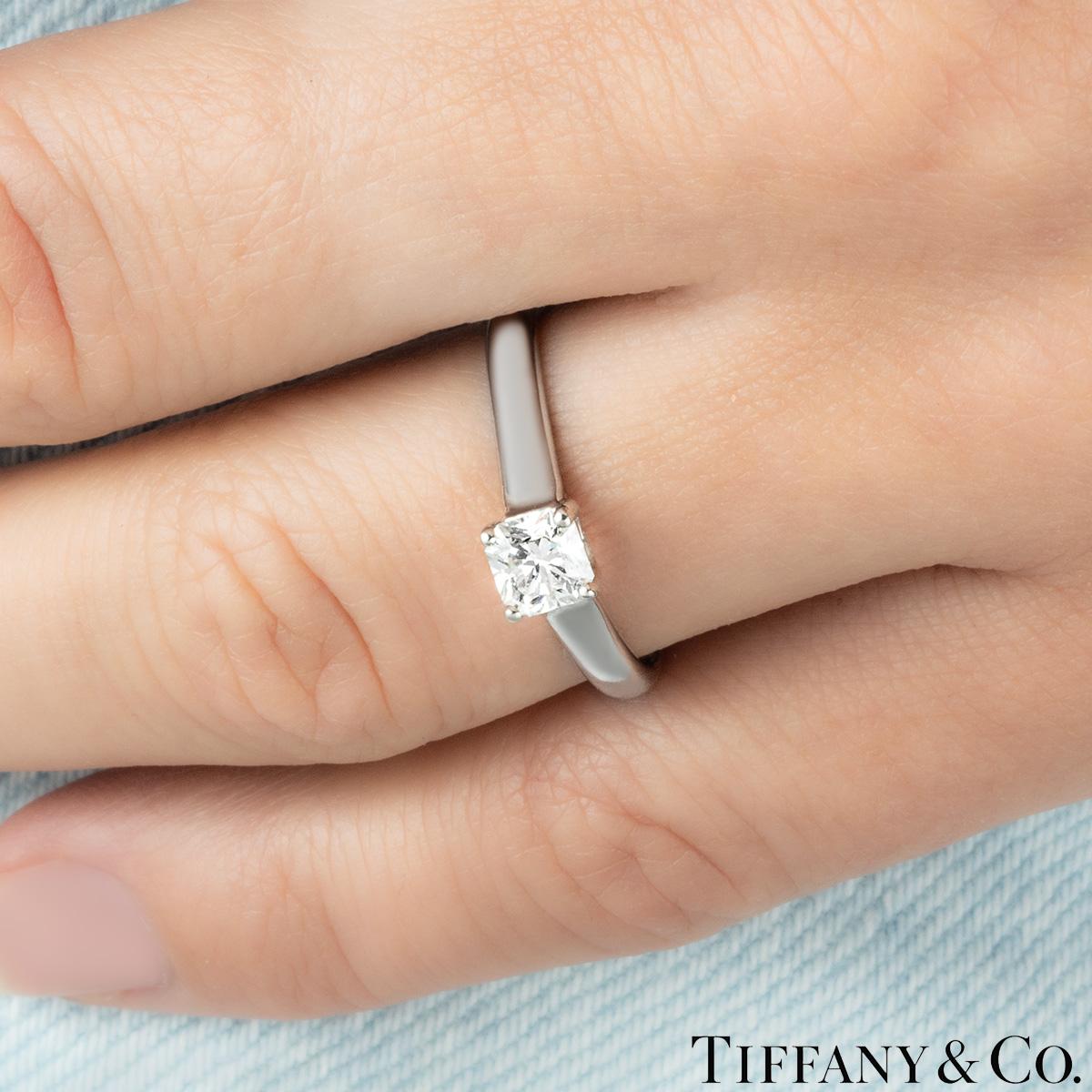 Tiffany & Co. Platinum Lucida Cut Diamond Ring 0.53 Carat H/VVS1 2