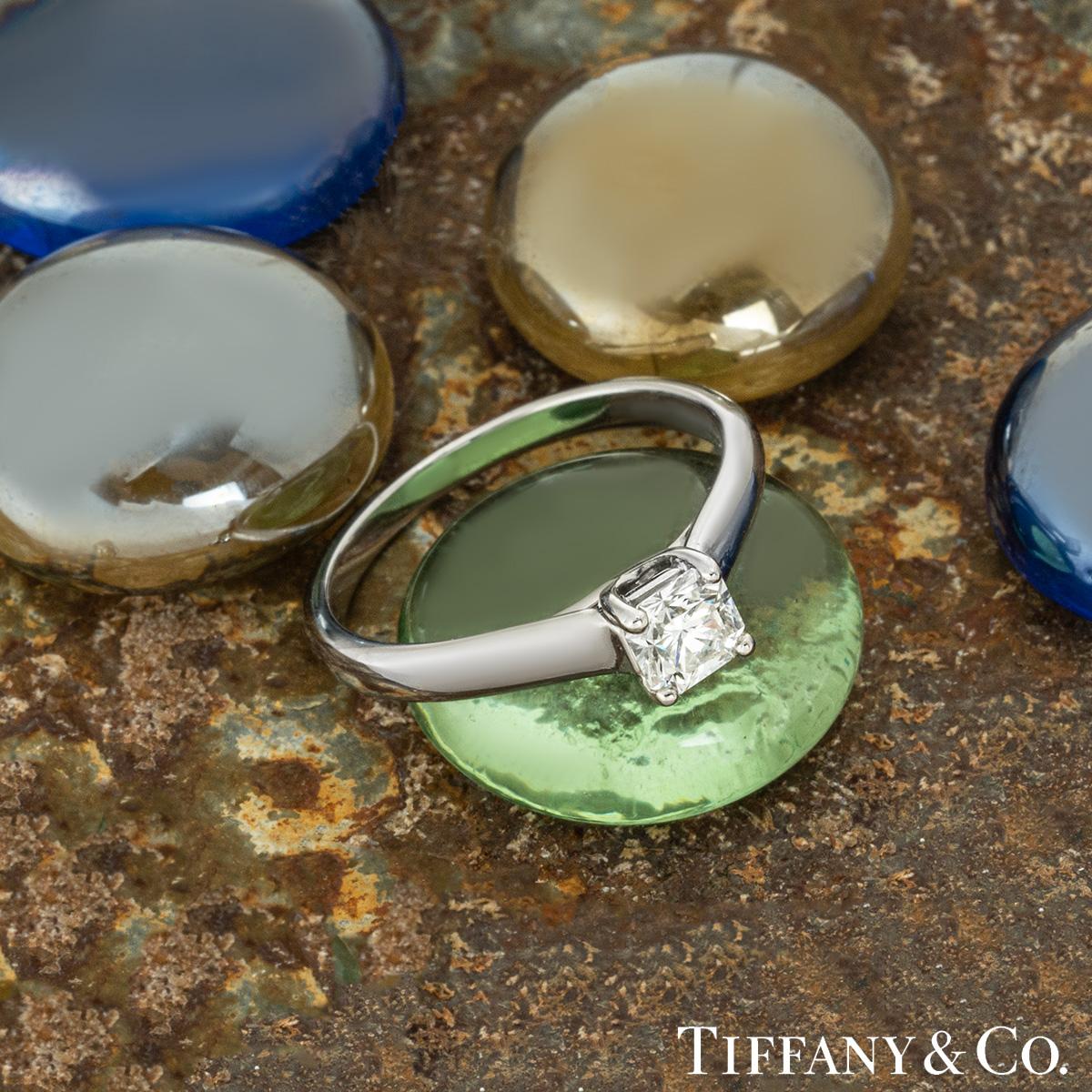 Tiffany & Co. Platinum Lucida Cut Diamond Ring 0.53 Carat H/VVS1 4
