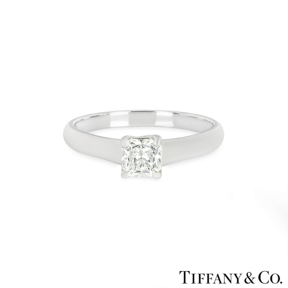 Round Cut Tiffany & Co. Platinum Lucida Cut Diamond Ring 0.66ct H/VVS1