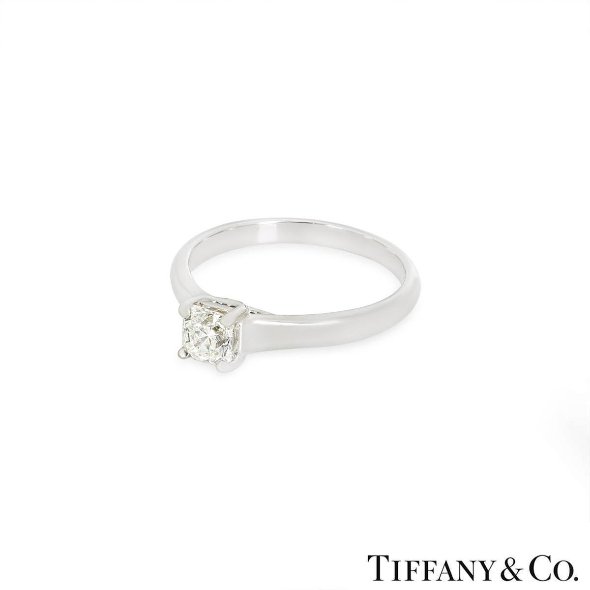 Tiffany & Co. Platinum Lucida Cut Diamond Ring 0.66ct H/VVS1 In Excellent Condition In London, GB