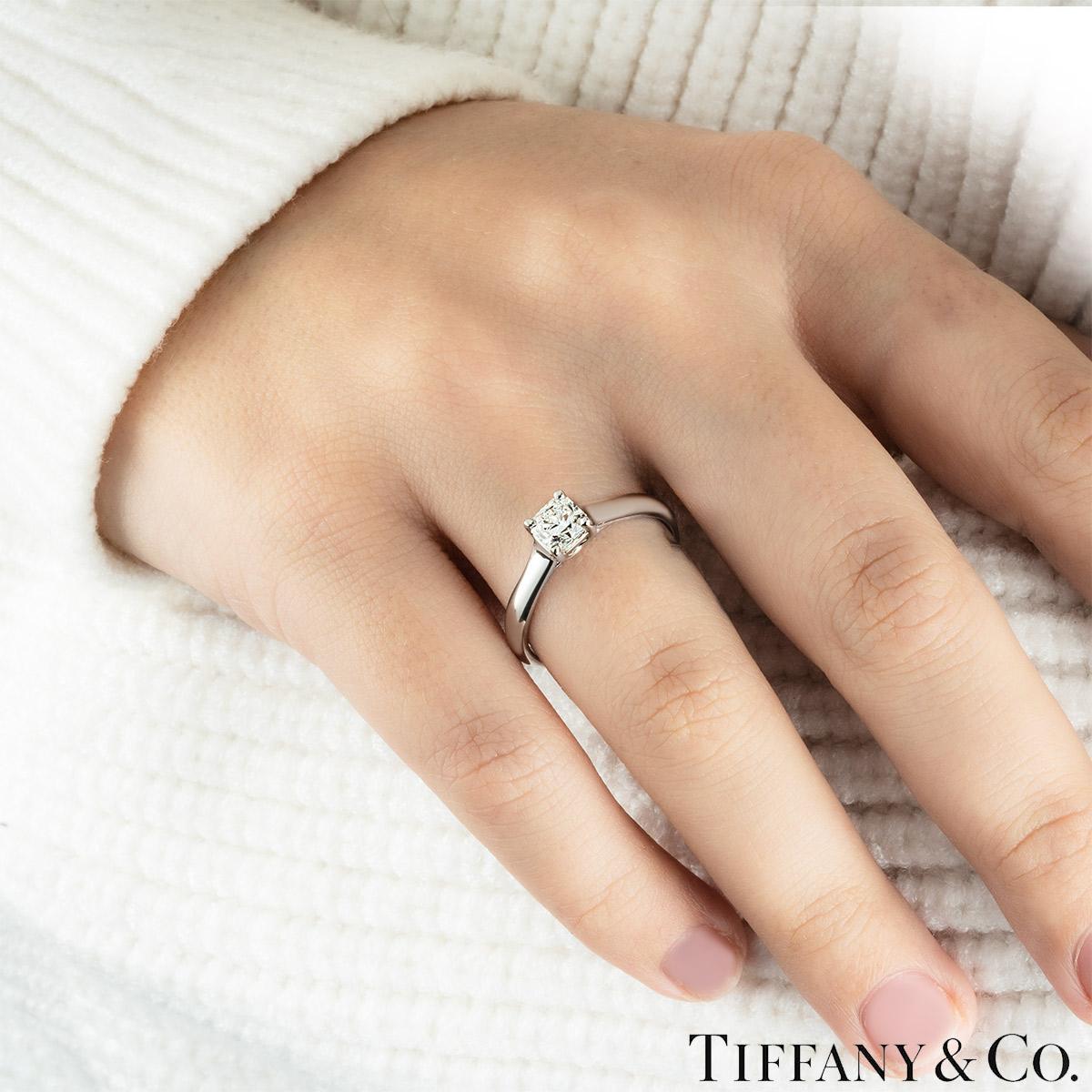 Tiffany & Co. Platinum Lucida Cut Diamond Ring 0.66ct H/VVS1 1