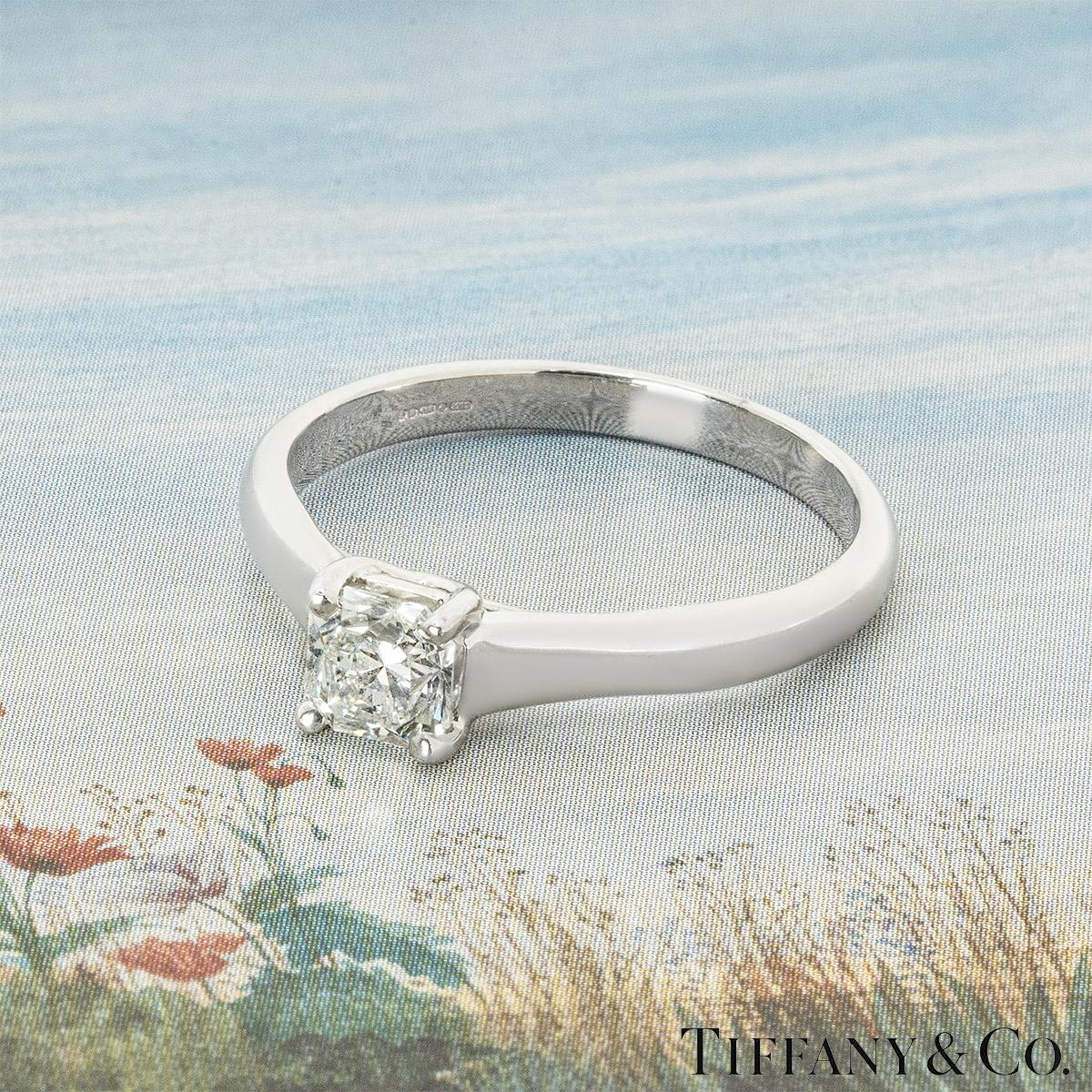 Tiffany & Co. Platinum Lucida Cut Diamond Ring 0.66ct H/VVS1 2