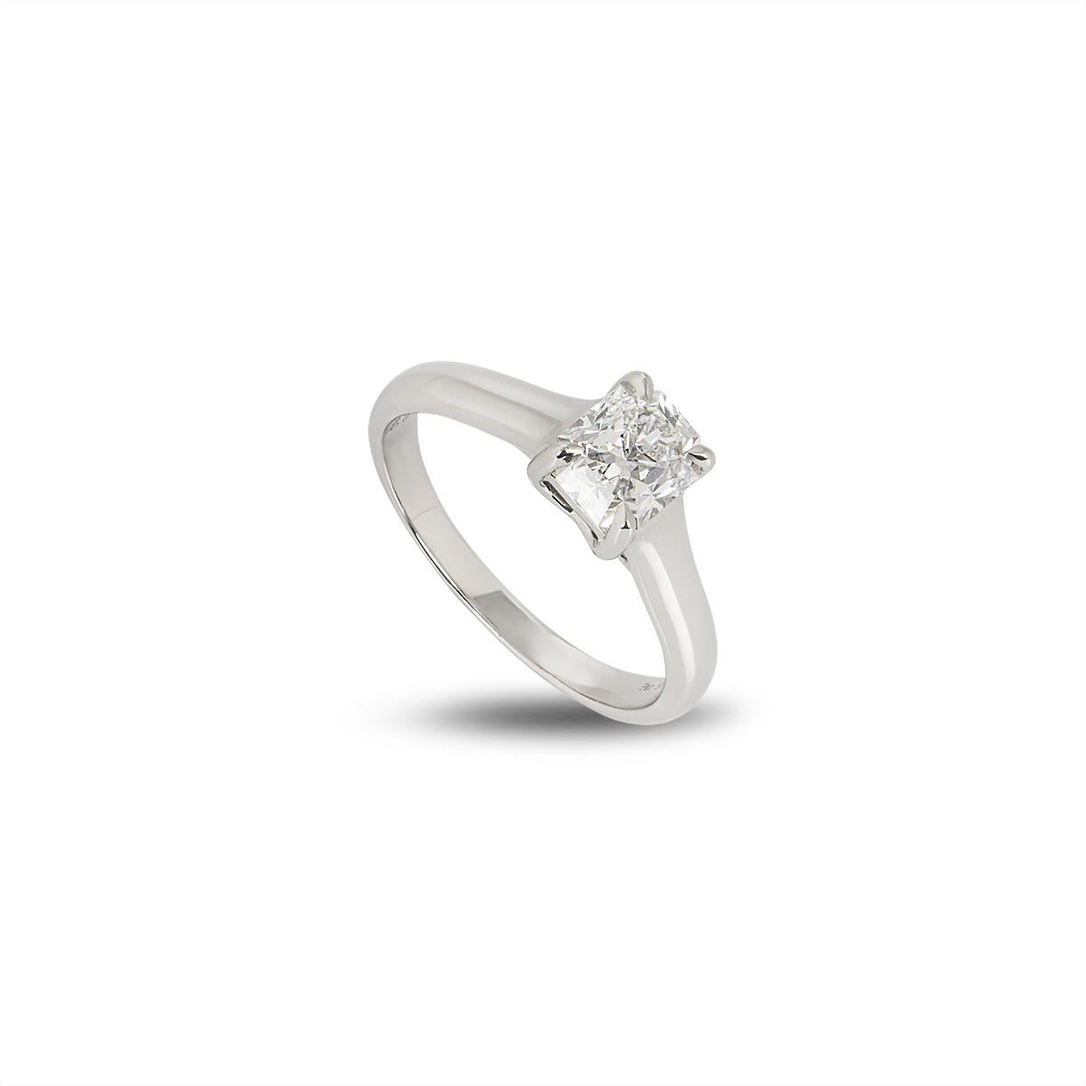 Modern Tiffany & Co. Platinum Lucida Diamond Engagement Ring 1.03ct F/VVS2 For Sale