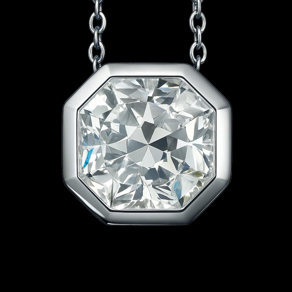 Taille radiant Tiffany & Co. Collier pendentif Lucida en platine avec diamants en vente