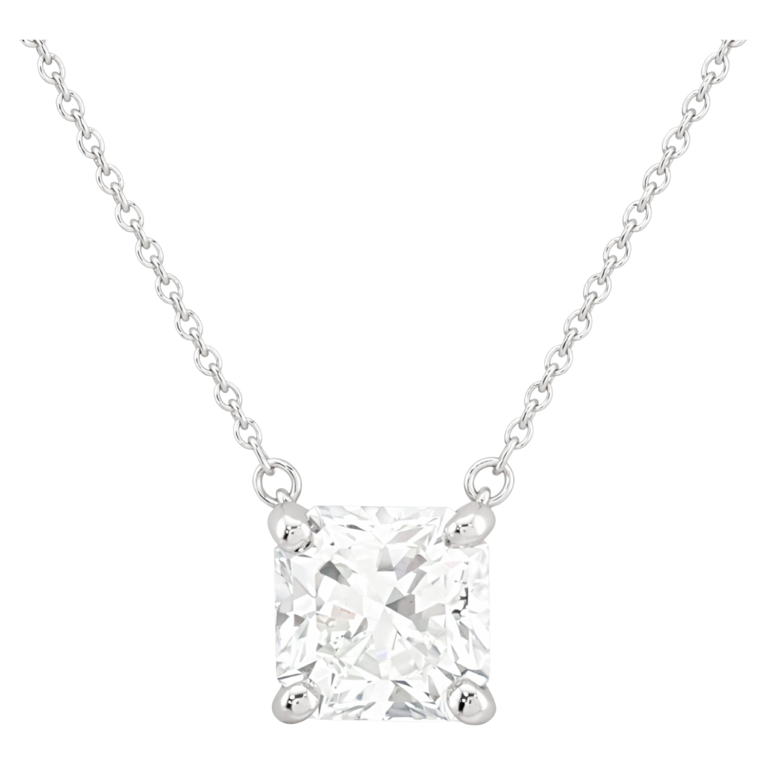 Tiffany
Co. Platinum LUCIDA Diamond Solitaire Necklace