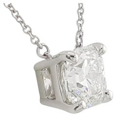 Tiffany & Co. Platinum LUCIDA Diamond Solitaire Necklace