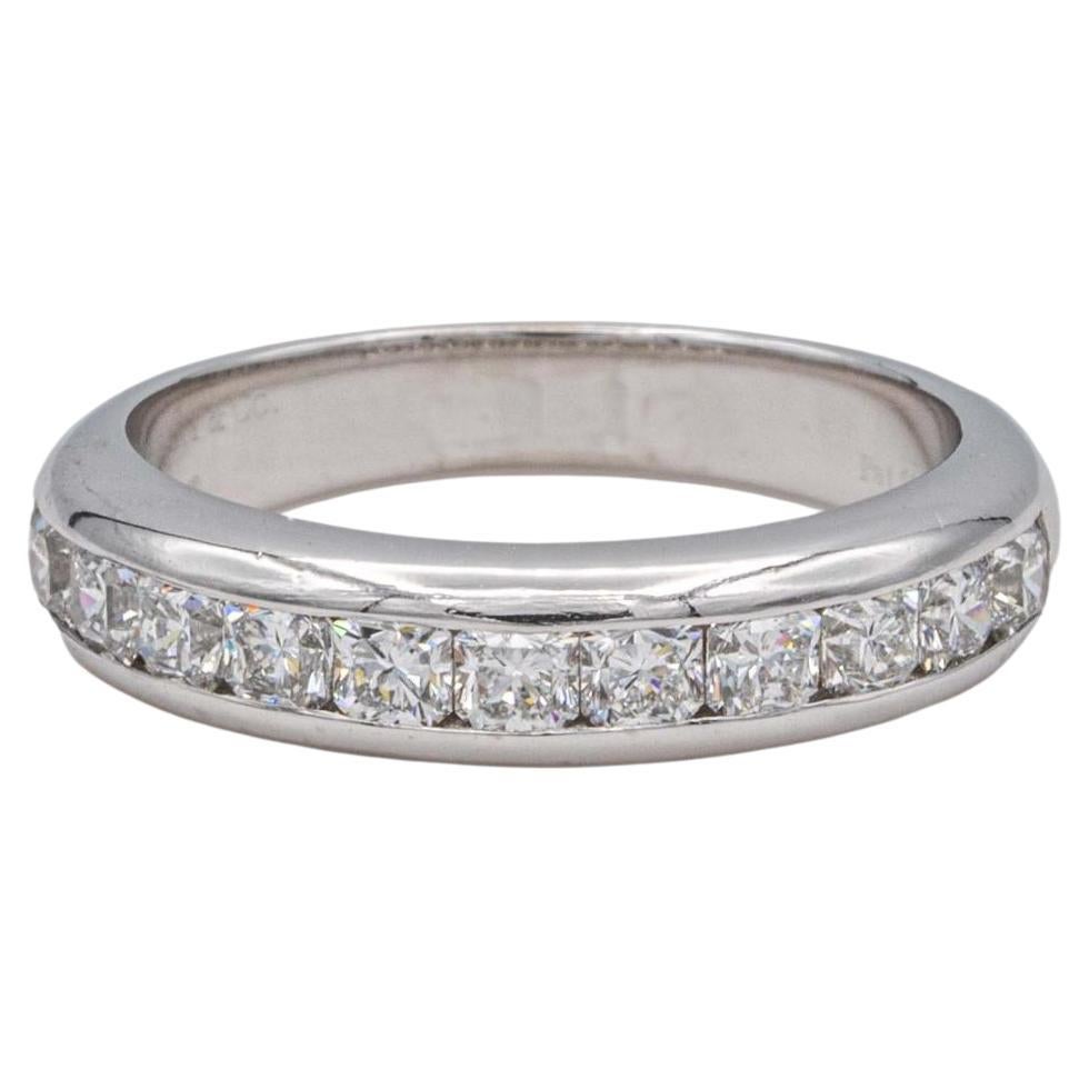 Tiffany & Co. Platinum Lucida Half-Circle Diamond Band Ring .55 Ct