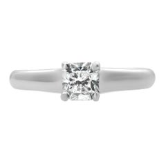 Tiffany & Co Platinum Lucida Solitaire Diamond Engagement Ring 0.41cttw