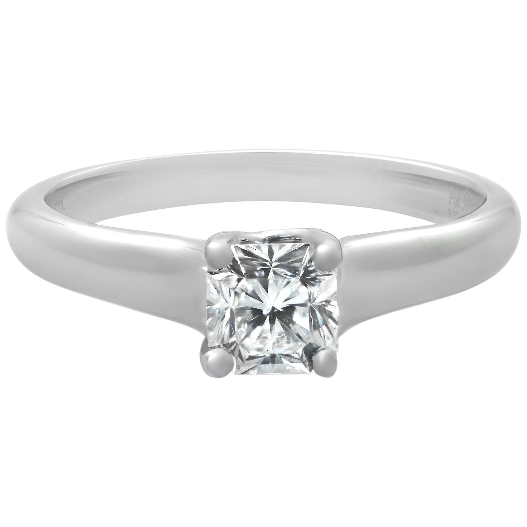 Tiffany & Co Platinum Lucida Solitaire Diamond Engagement Ring 0.41cttw For Sale