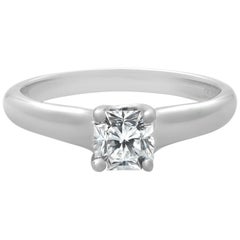 Tiffany & Co Platinum Lucida Solitaire Diamond Engagement Ring 0.41cttw