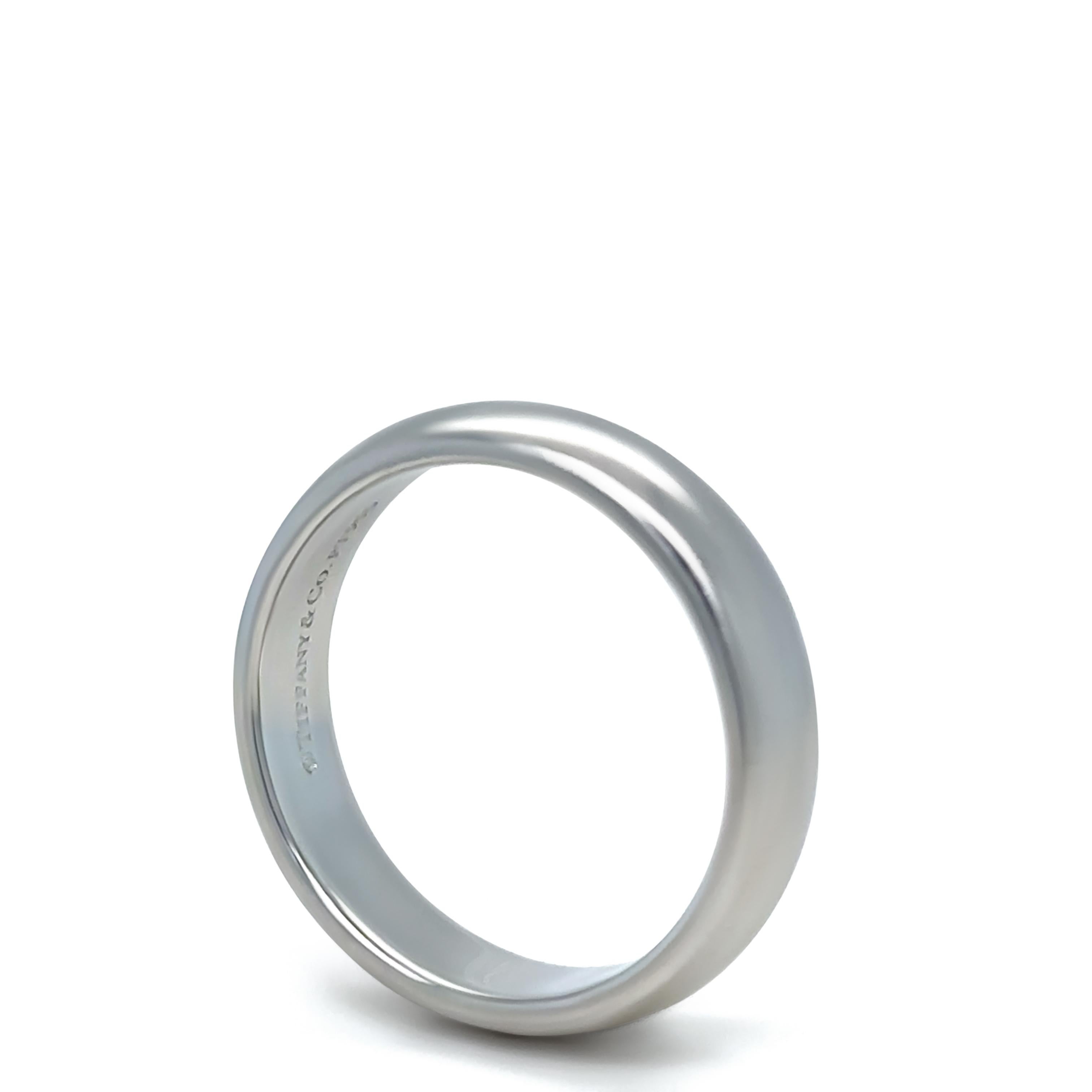 Tiffany & Co Platinum Lucida Wedding Band 7.58g In Excellent Condition For Sale In SYDNEY, NSW