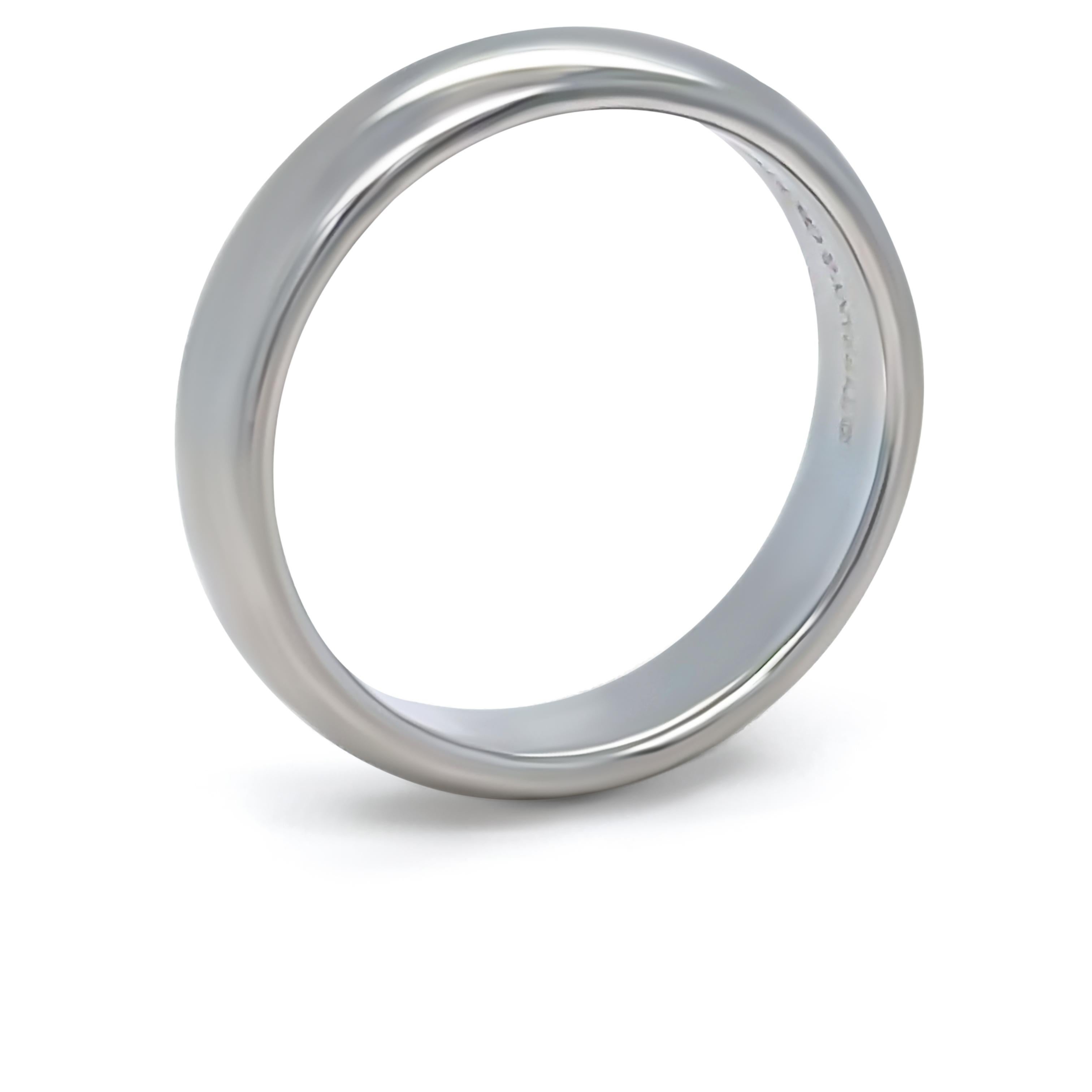 Women's Tiffany & Co Platinum Lucida Wedding Band 7.58g For Sale