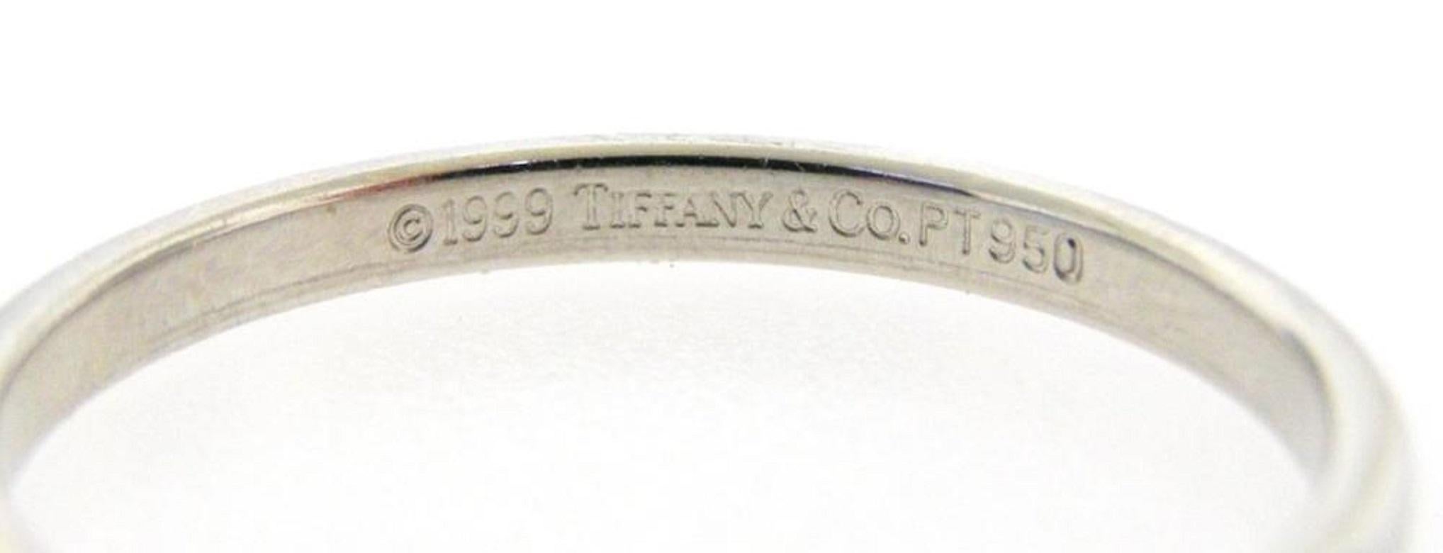 Tiffany & Co Platinum Lucida Wedding Band Ring In Excellent Condition For Sale In Dania Beach, FL
