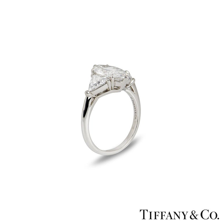 Tiffany & Co. Platinum Marquise Cut Diamond Ring 2.38ct D/IF In Excellent Condition For Sale In London, GB