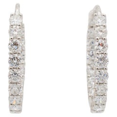 Tiffany & Co. Platinum Medium Inside-out Round Diamond Hoop Earrings