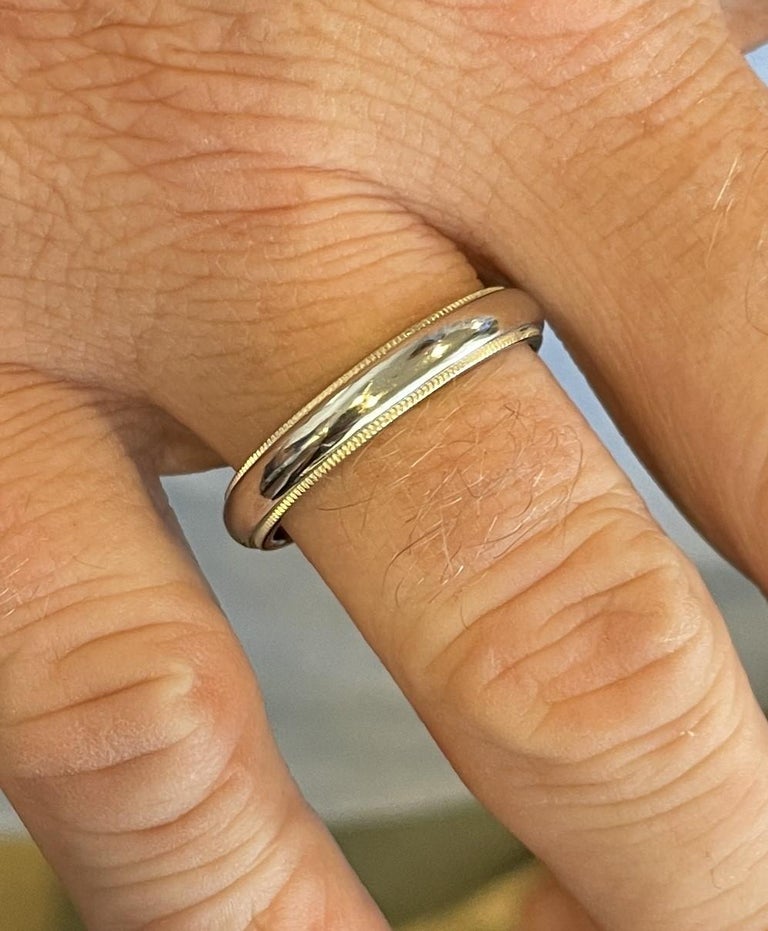 Tiffany Men's Milgrain Wedding Band Tiffany And Co Platinum