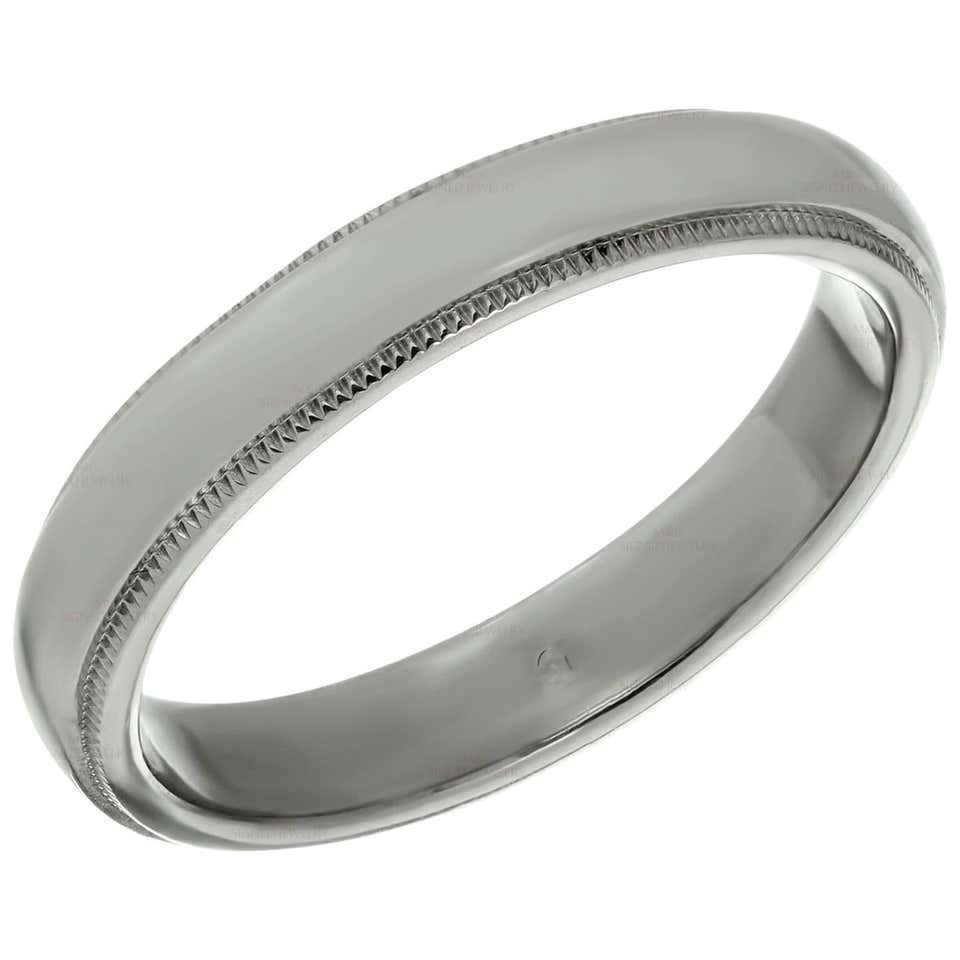 Tiffany and Co. Notes Milgrain Platinum Band Ring at 1stDibs | tiffany ...