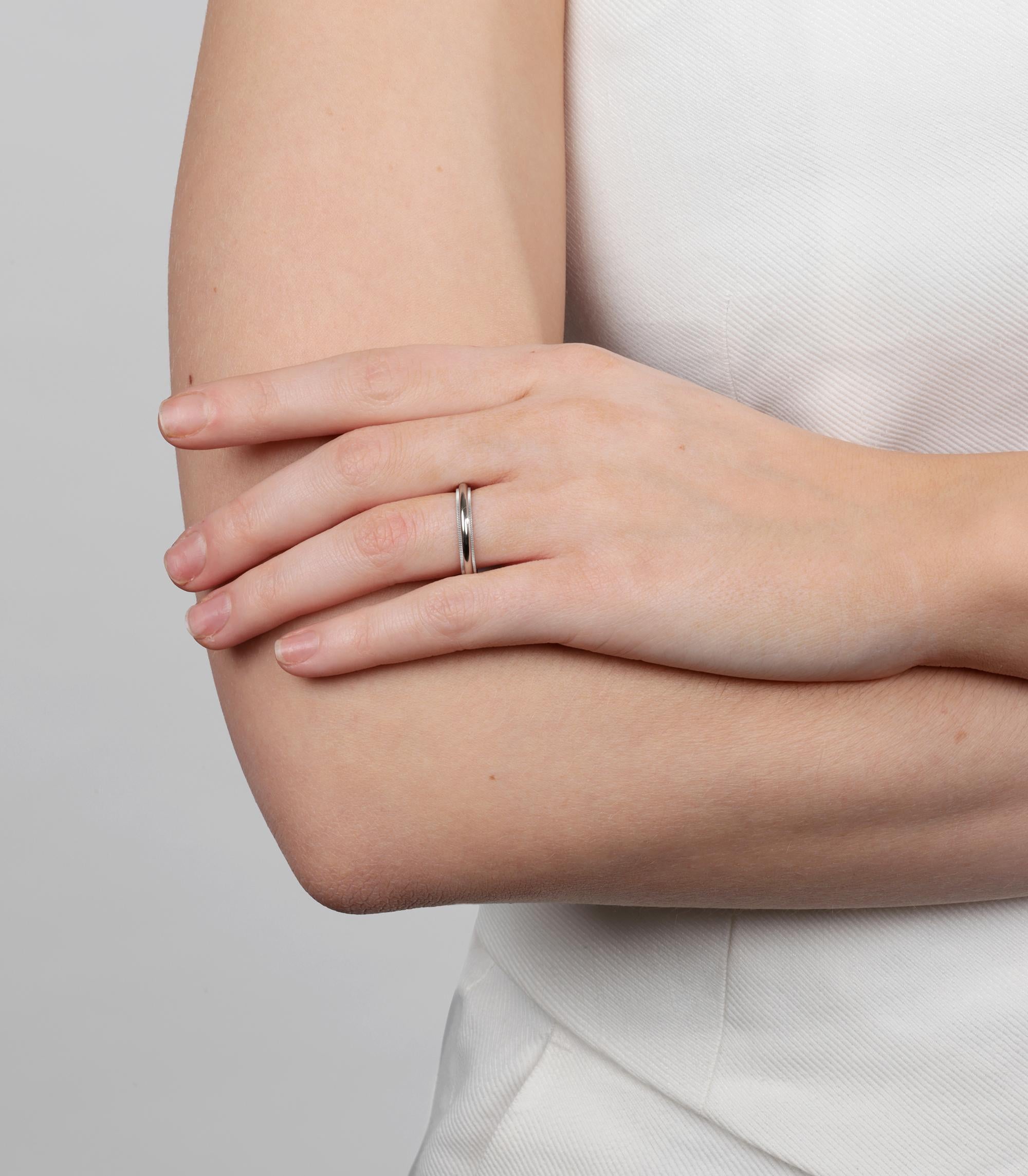 Tiffany & Co. Platinum Milgrain Wedding Band Ring

Product Details
Xupes Ref: COMJ784
Brand: Tiffany & Co.
Model: Wedding Band
Type: Ring
RRP: £1,400
Accompanied By: Tiffany & Co. Box  
Material(s): Platinum
UK Ring Size: N
EU Ring Size: 53.5
US