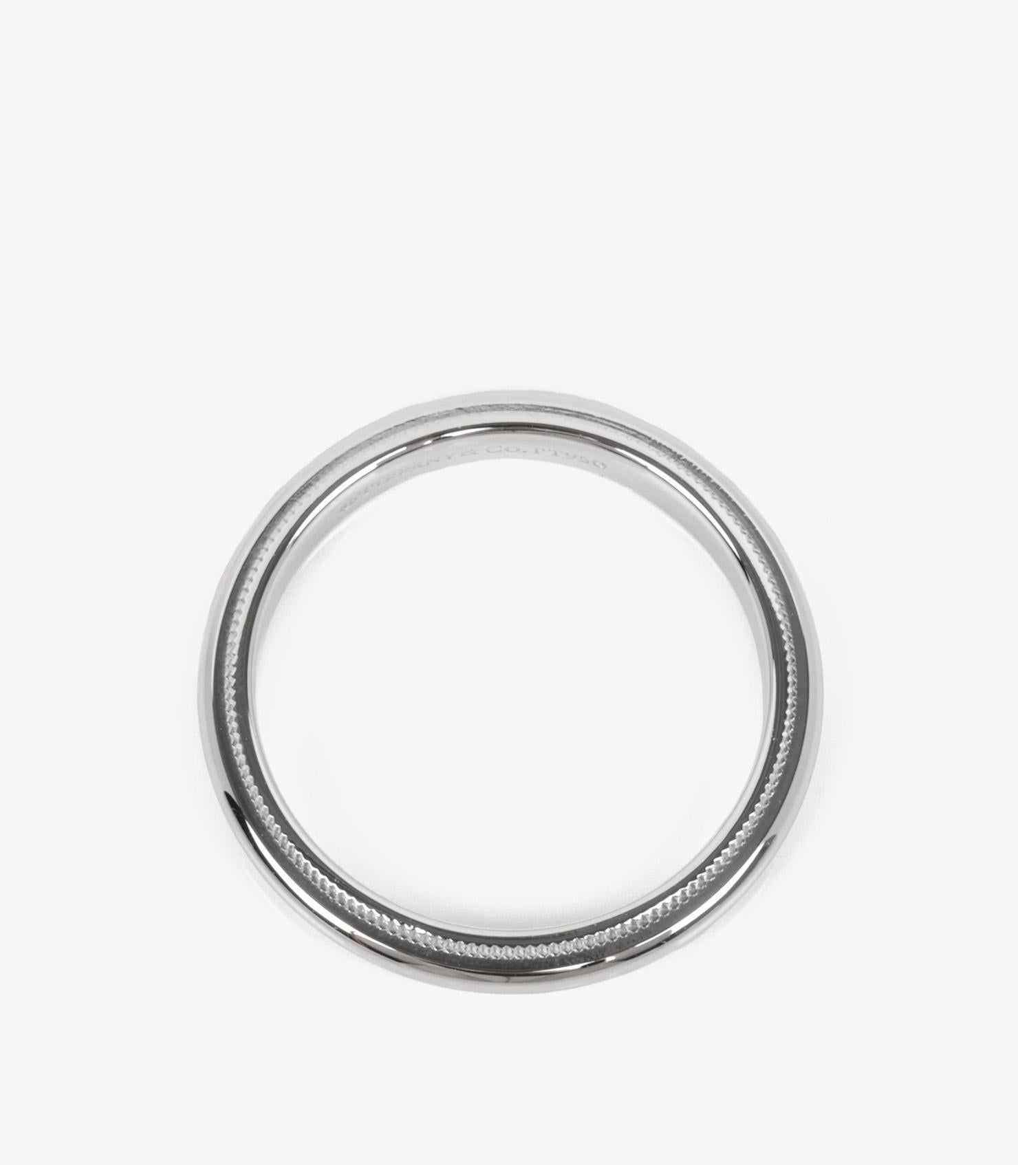 Tiffany & Co. Platinum Milgrain Wedding Band Ring For Sale 1