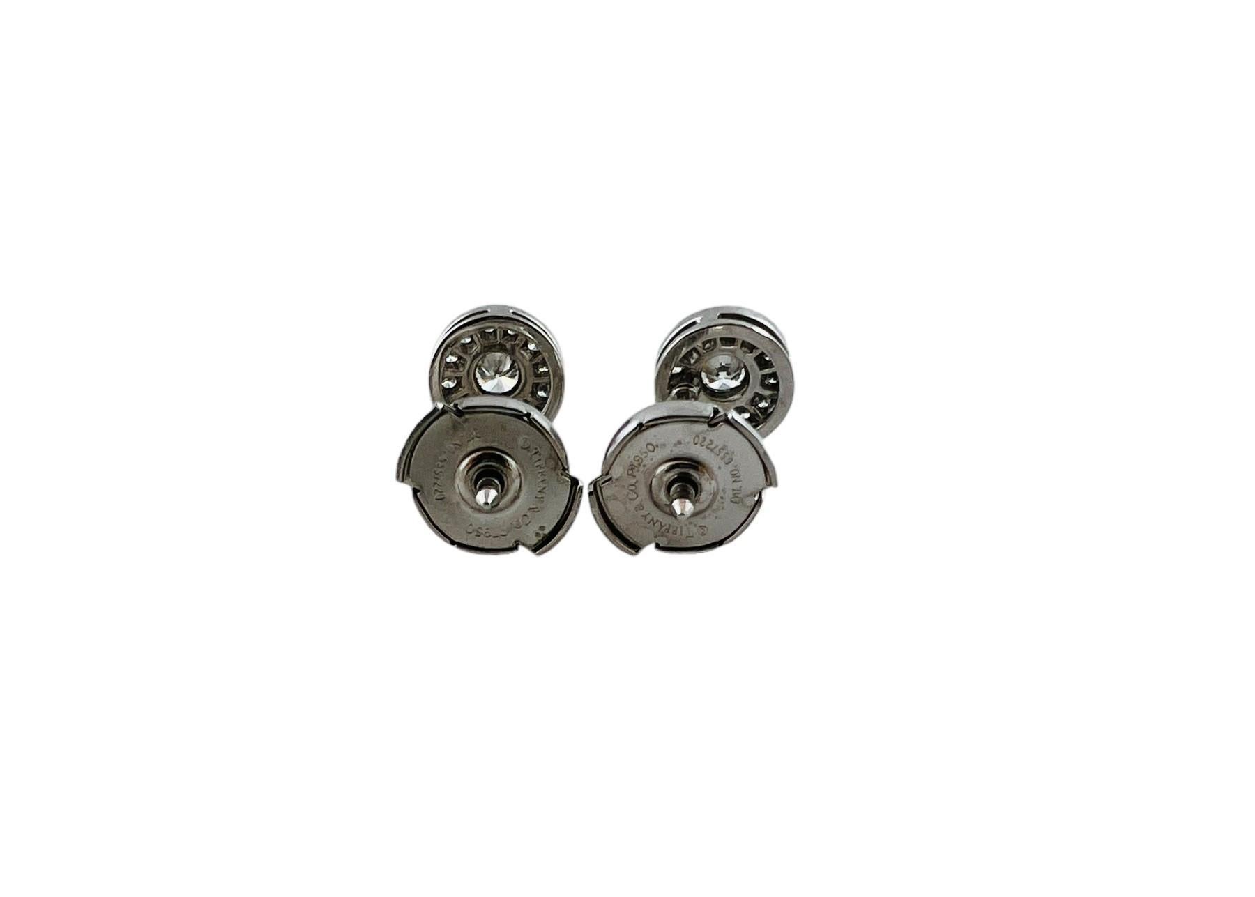 Tiffany & Co. Platinum Mini Circlet Diamond Stud Earrings 0.25cts #15750 In Good Condition In Washington Depot, CT