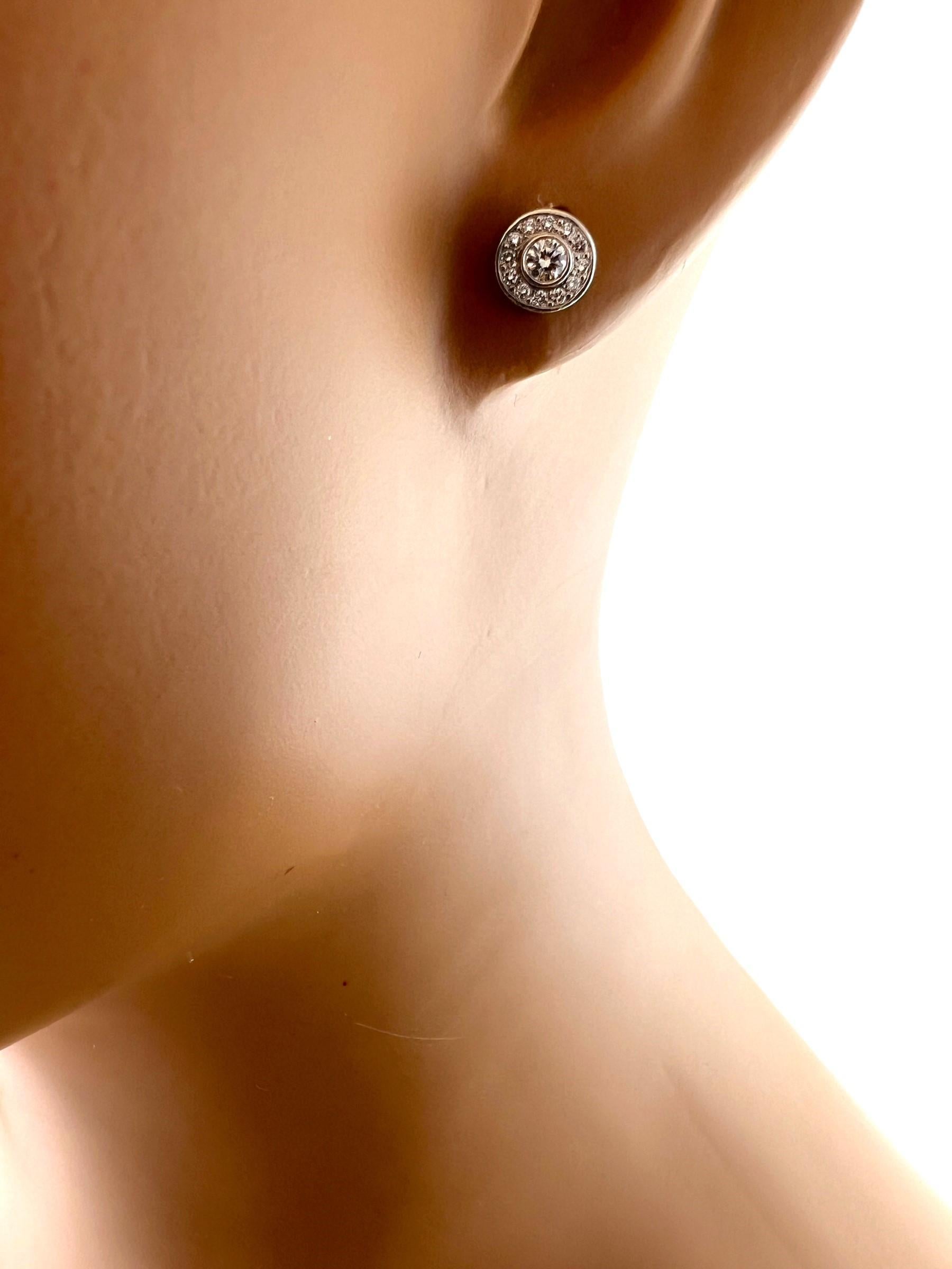 Tiffany & Co. Platinum Mini Circlet Diamond Stud Earrings 0.25cts #15750 3