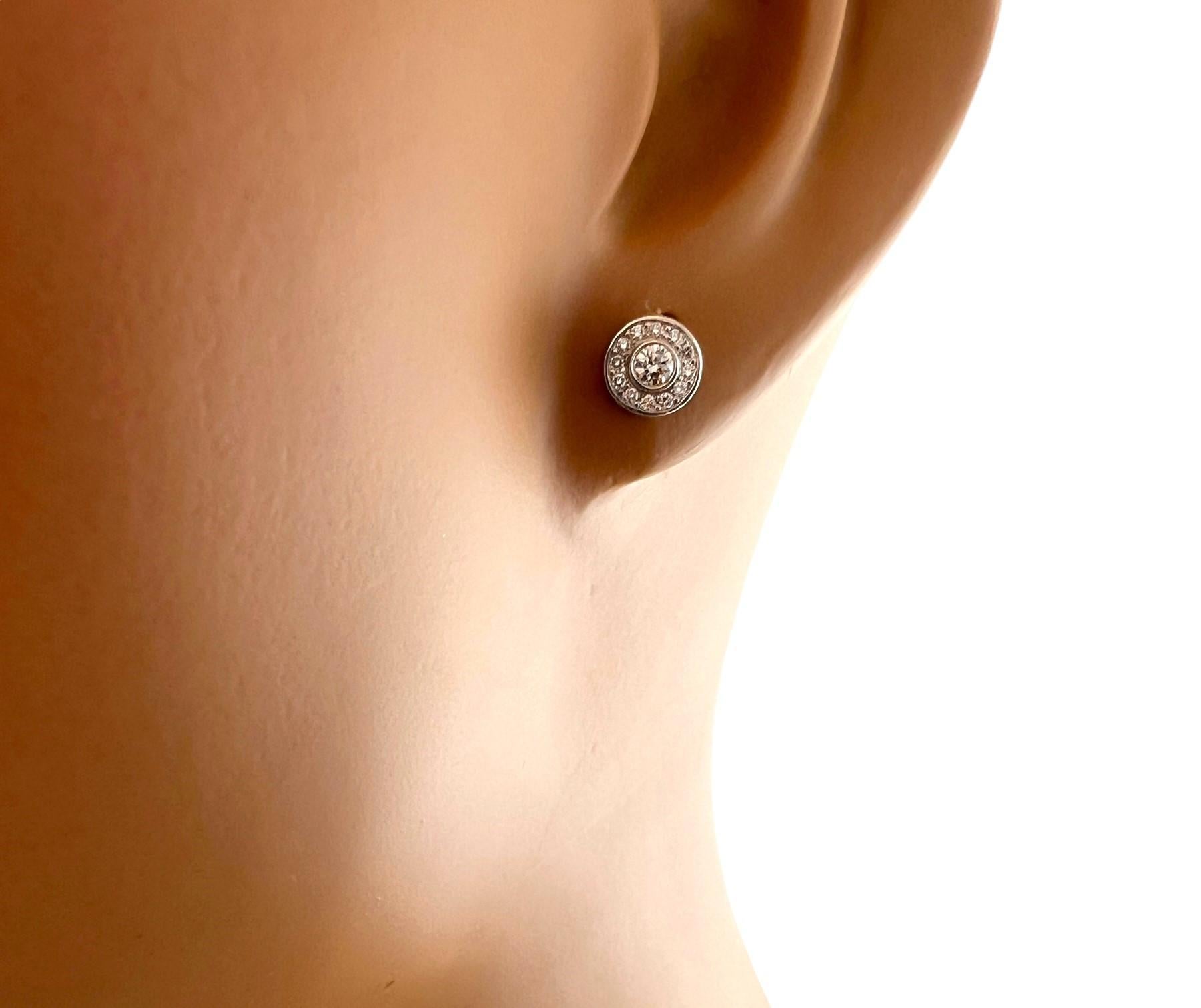 Tiffany & Co. Platinum Mini Circlet Diamond Stud Earrings 0.25cts #15750 4