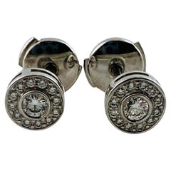 Tiffany & Co. Platinum Mini Circlet Diamond Stud Earrings 0.25cts #15750